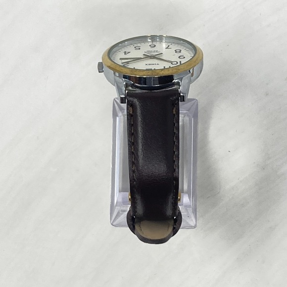 Timex Easy Reader Watch Men 35mm Gold Silver Tone Day Date Indiglo New Battery - Picture 8 of 16